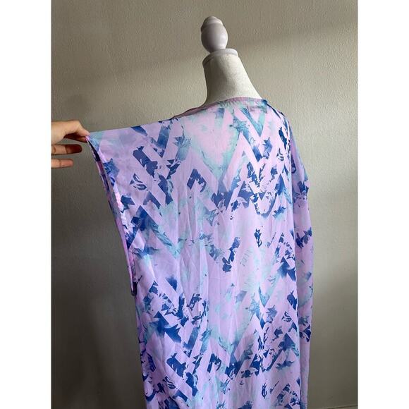 MODAMIX Maxi Cover Up Light Purple Boho Dress, Oversized, Beach Cover Up Size M - Picture 3 of 5